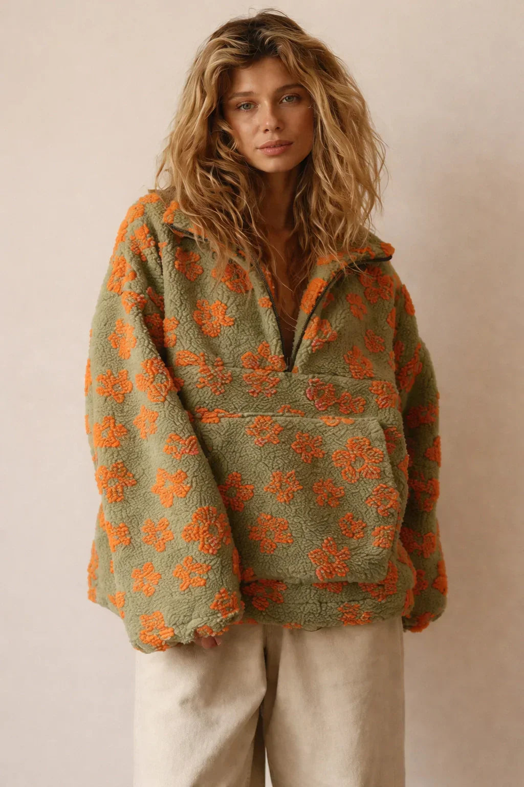 Floral Luxe Zip Hoodie