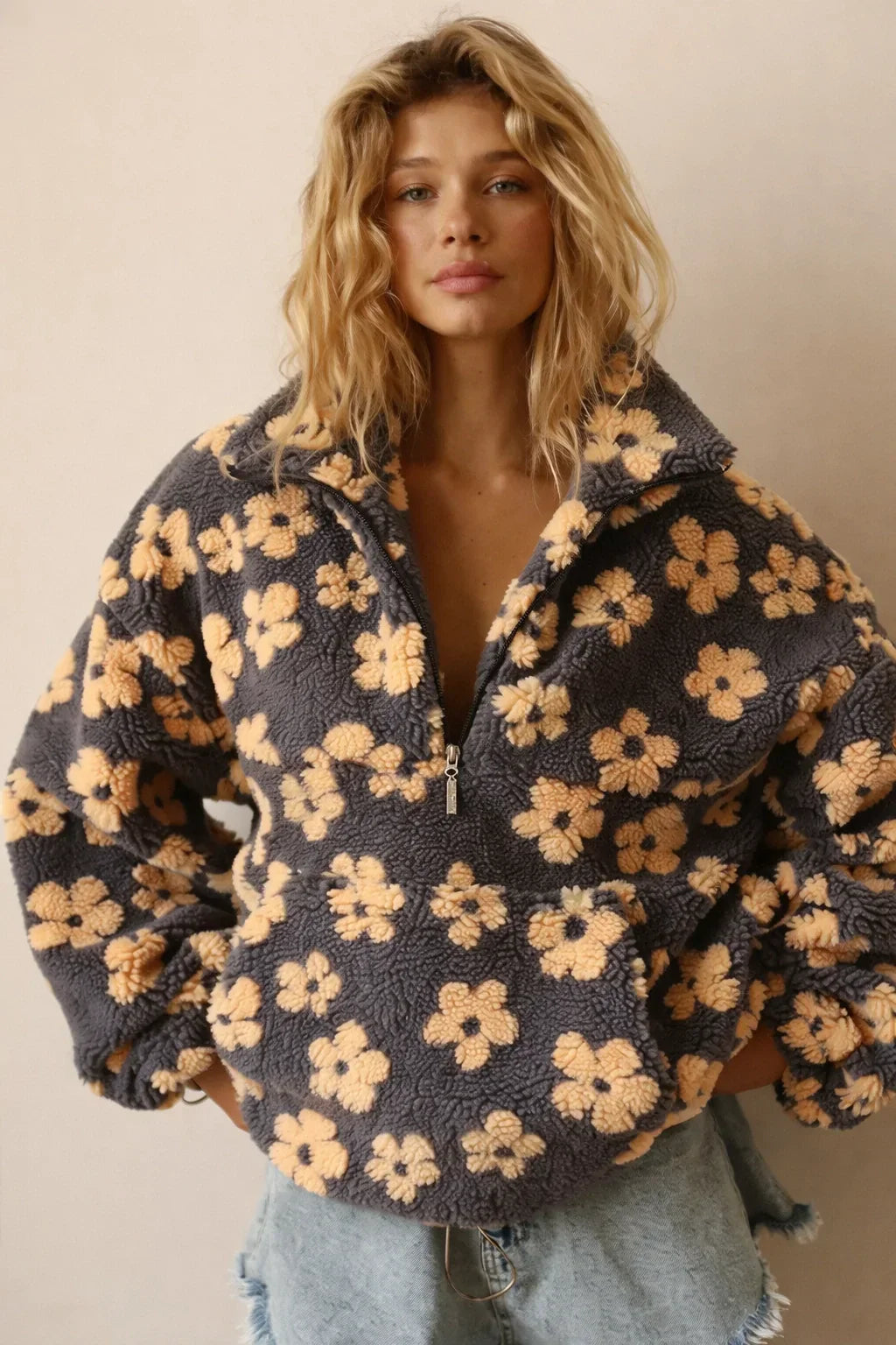 Floral Luxe Zip Hoodie