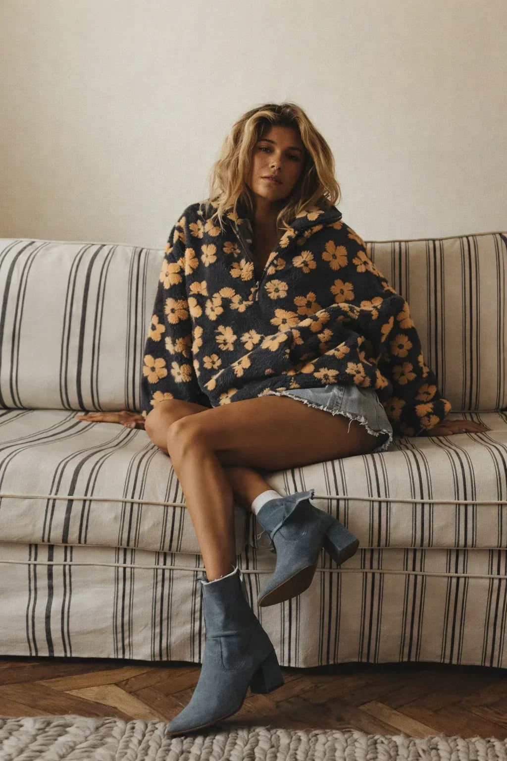Floral Luxe Zip Hoodie