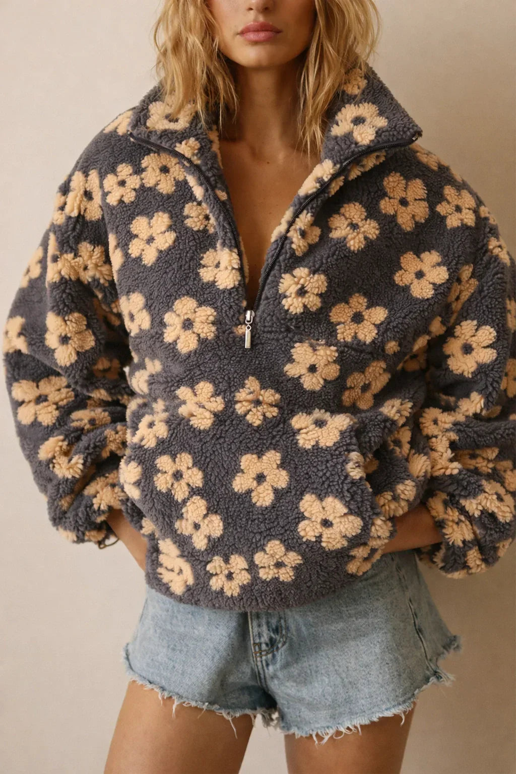 Floral Luxe Zip Hoodie