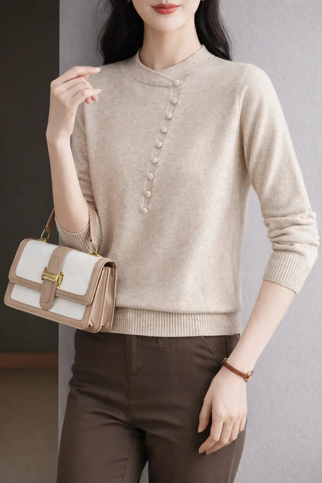 Classic Stand Collar Knit