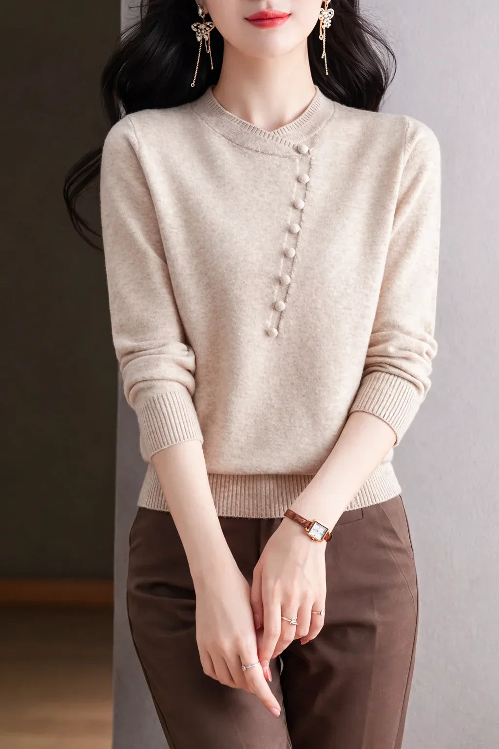 Classic Stand Collar Knit