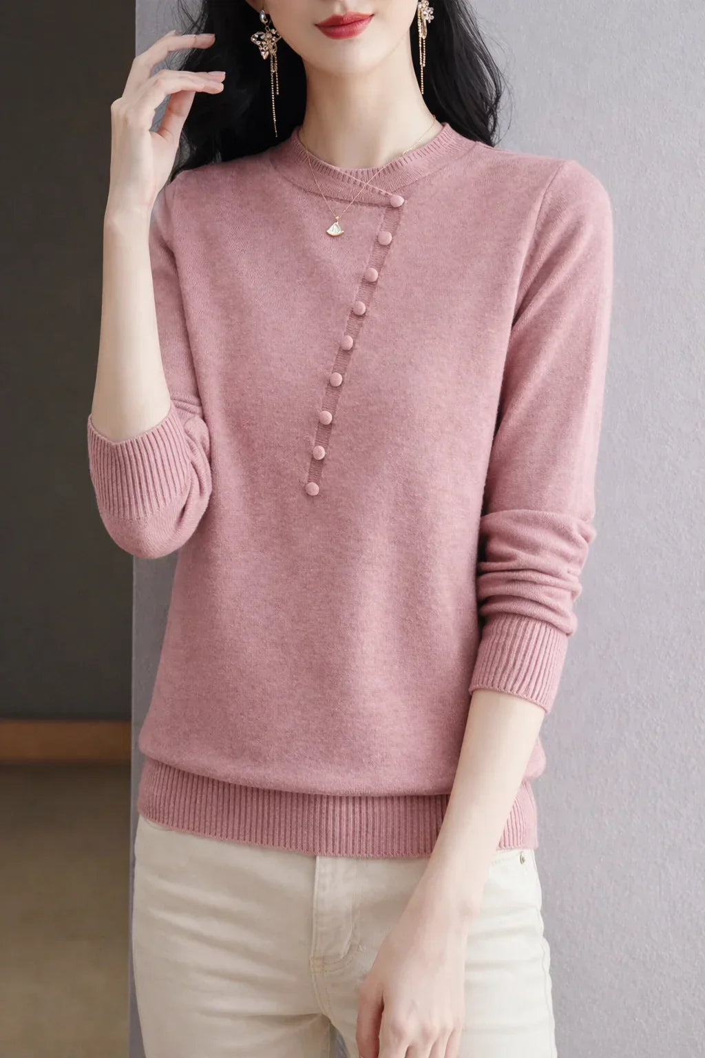 Classic Stand Collar Knit