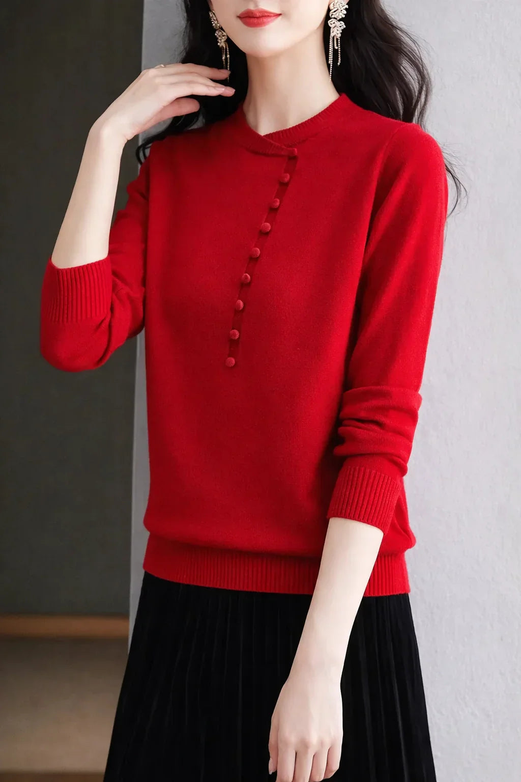 Classic Stand Collar Knit