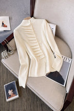 Half Turtleneck Pleated Knit