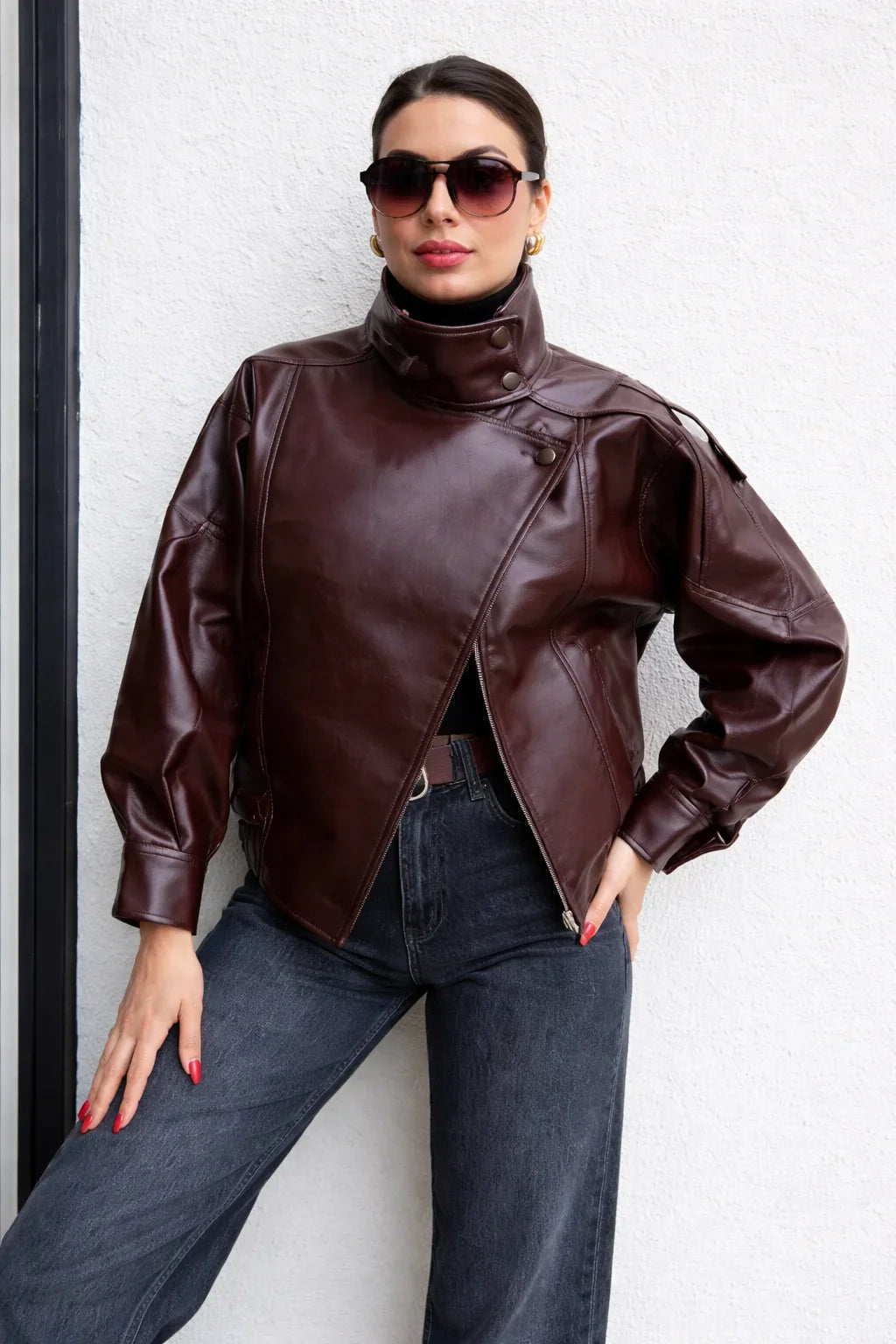 Faux Leather Moto Jacket