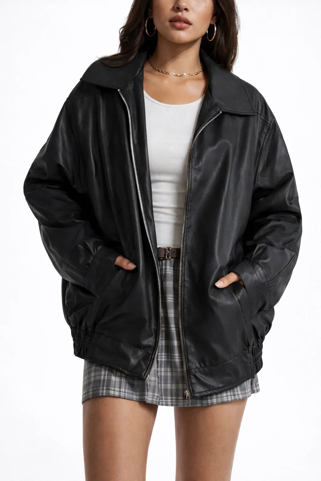 Faux Leather Moto Jacket