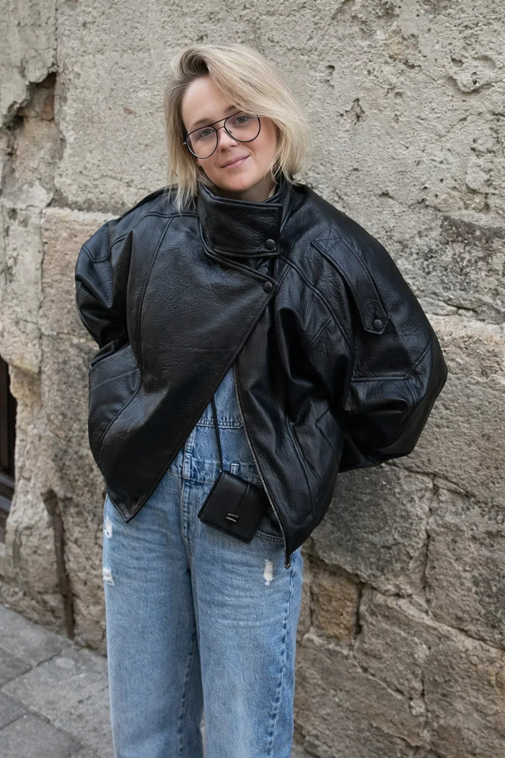 Faux Leather Moto Jacket