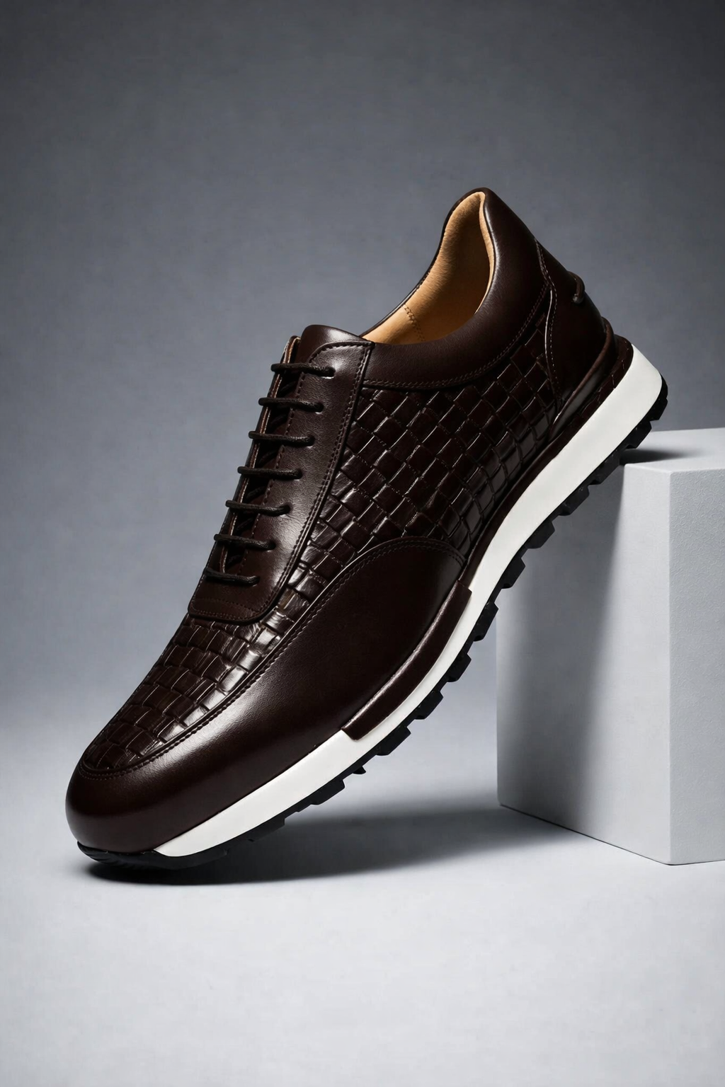 Woven Leather Casual Shoes