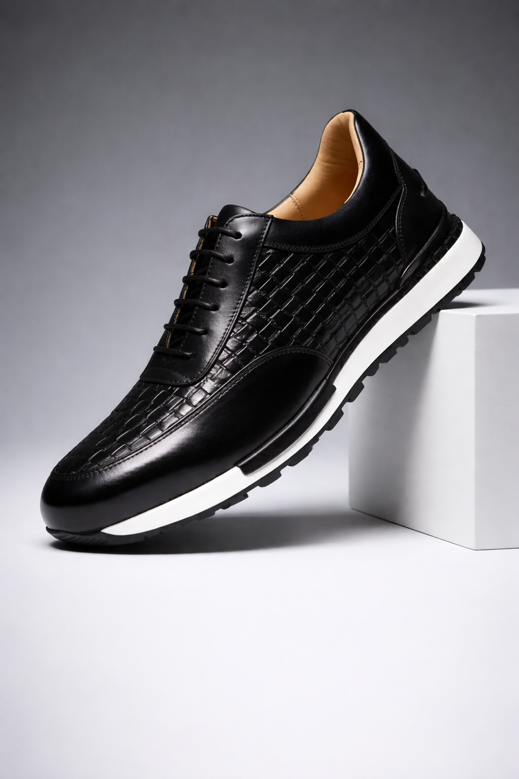 Woven Leather Casual Shoes