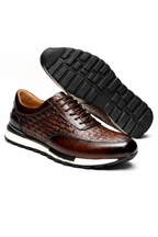 Woven Leather Casual Shoes