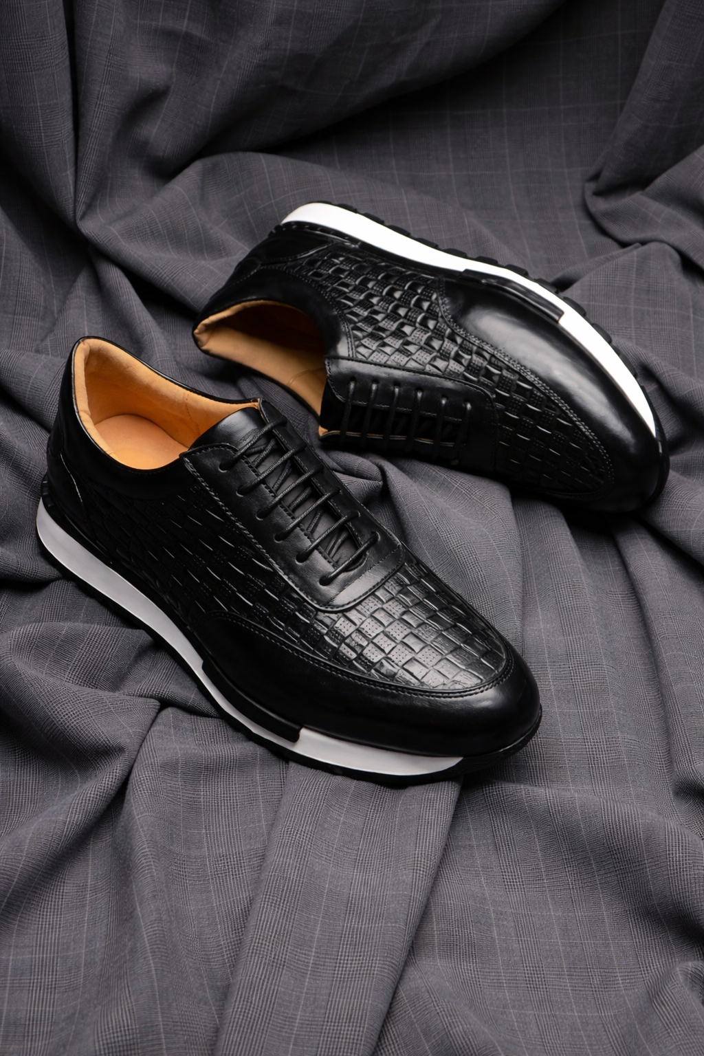 Woven Leather Casual Shoes