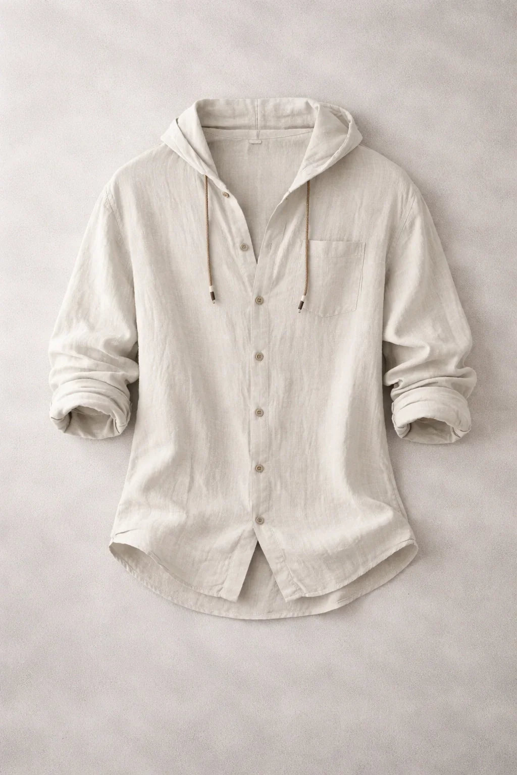 Coastal Linen Hooded Shirt
