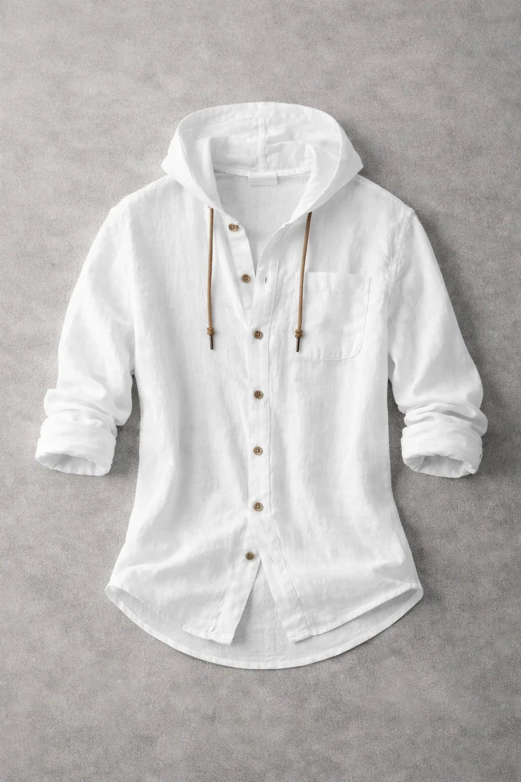 Coastal Linen Hooded Shirt