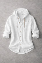 Coastal Linen Hooded Shirt