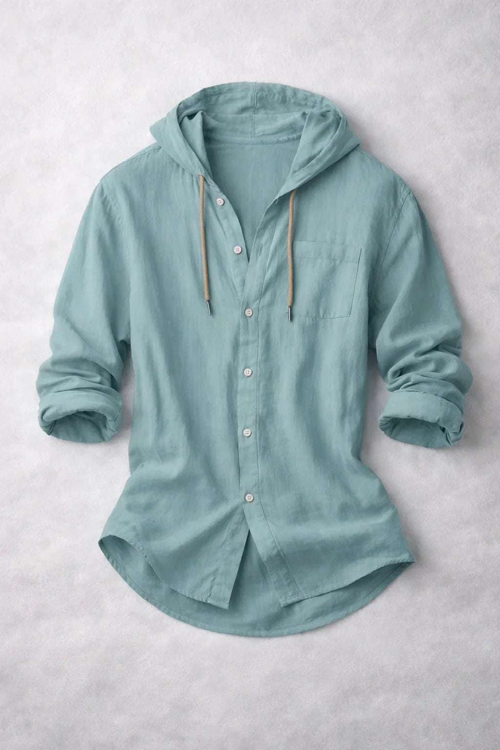 Coastal Linen Hooded Shirt