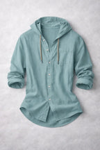 Coastal Linen Hooded Shirt