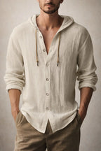 Coastal Linen Hooded Shirt