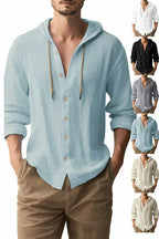 Coastal Linen Hooded Shirt