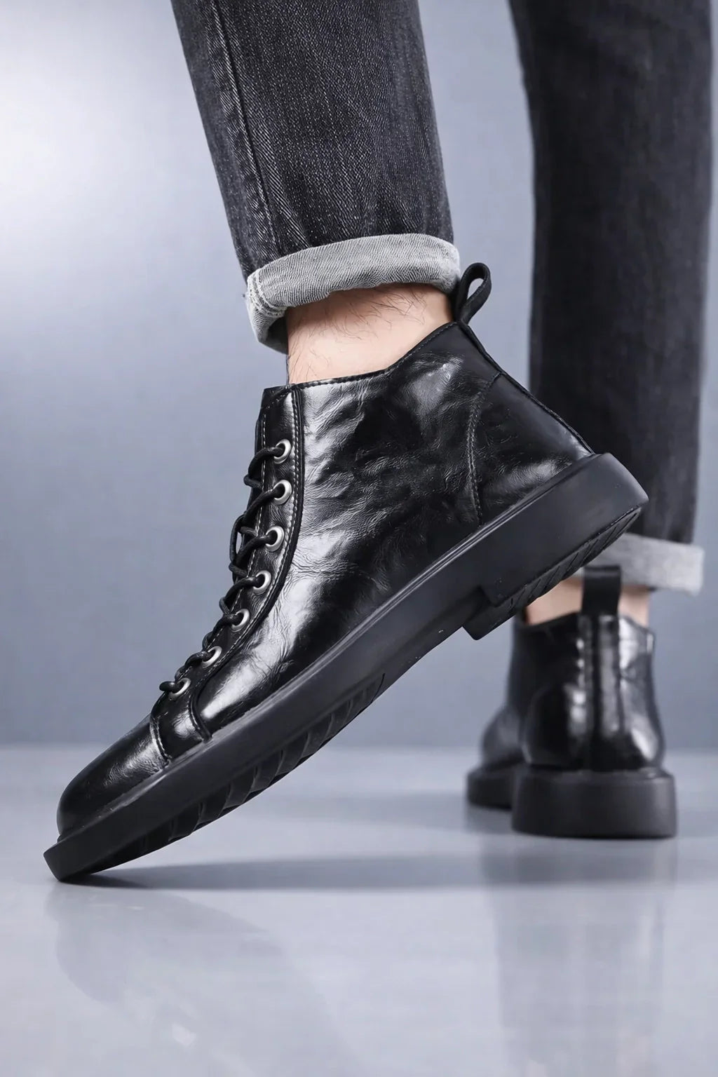 Artisan Leather Loafer Boots