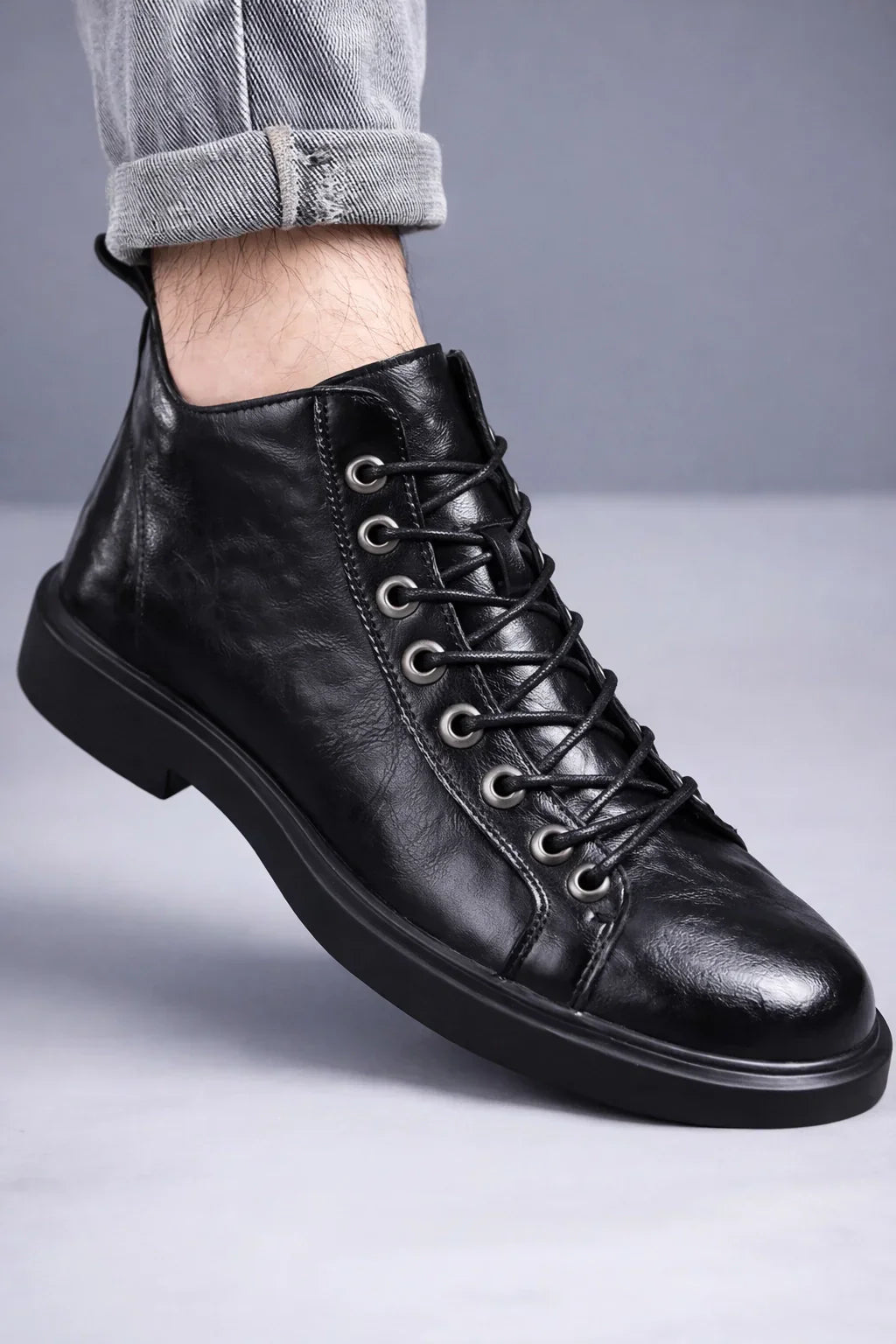 Artisan Leather Loafer Boots