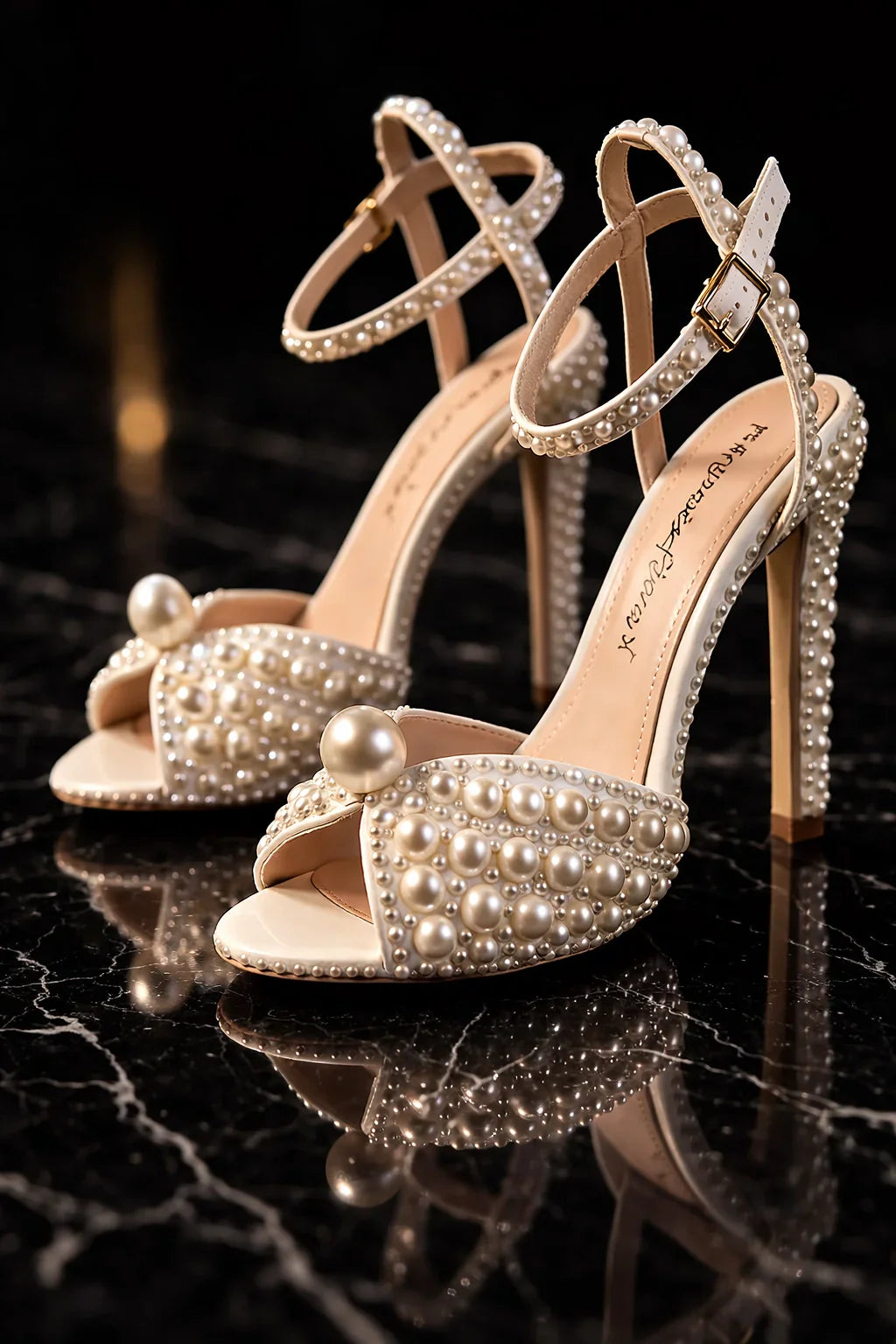 Celestia Pearl Crystal Heels