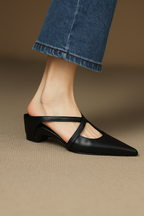 Leather Mules Strap Elegance