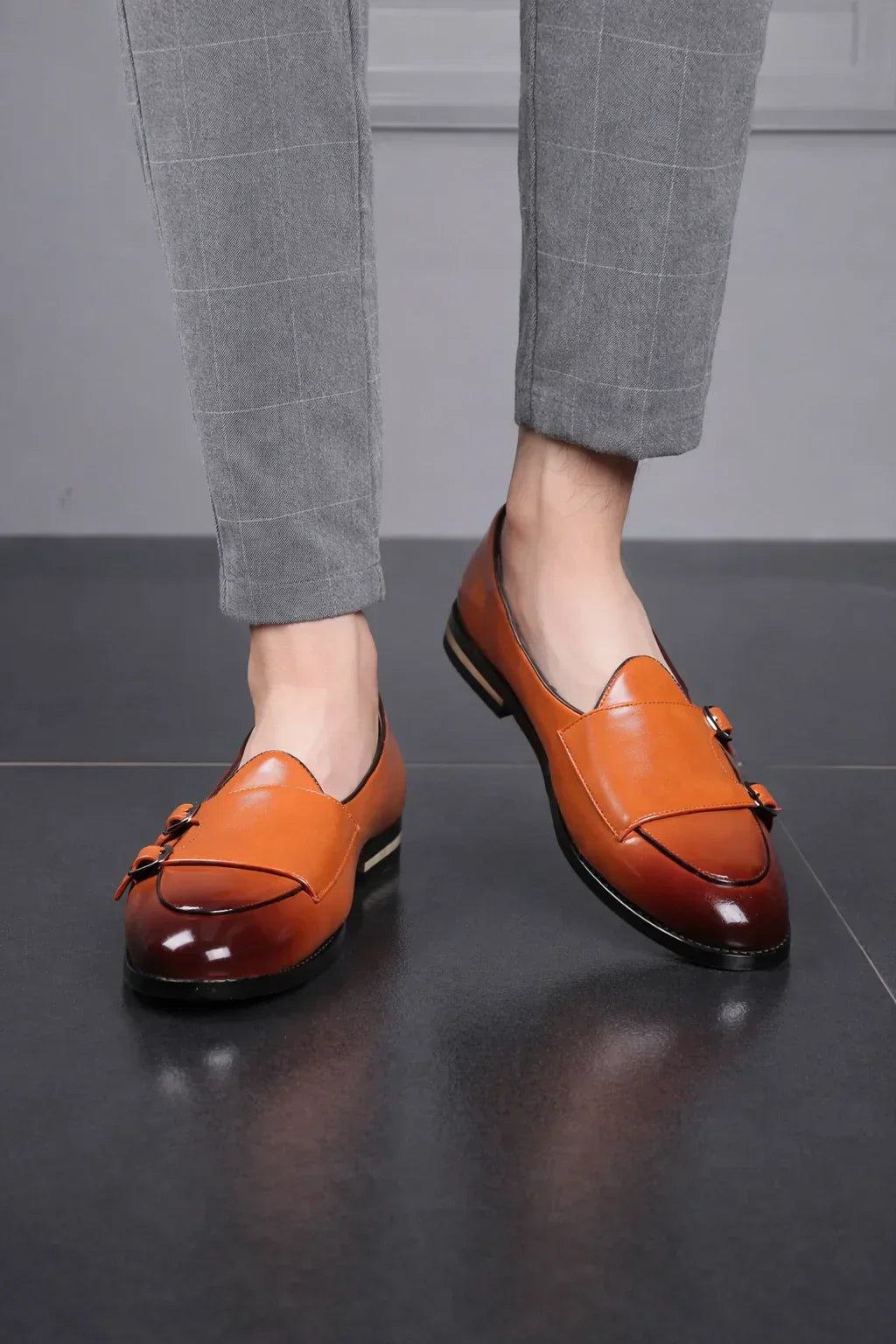 Double Monk Loafer Shoes