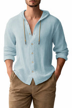 Coastal Linen Hooded Shirt