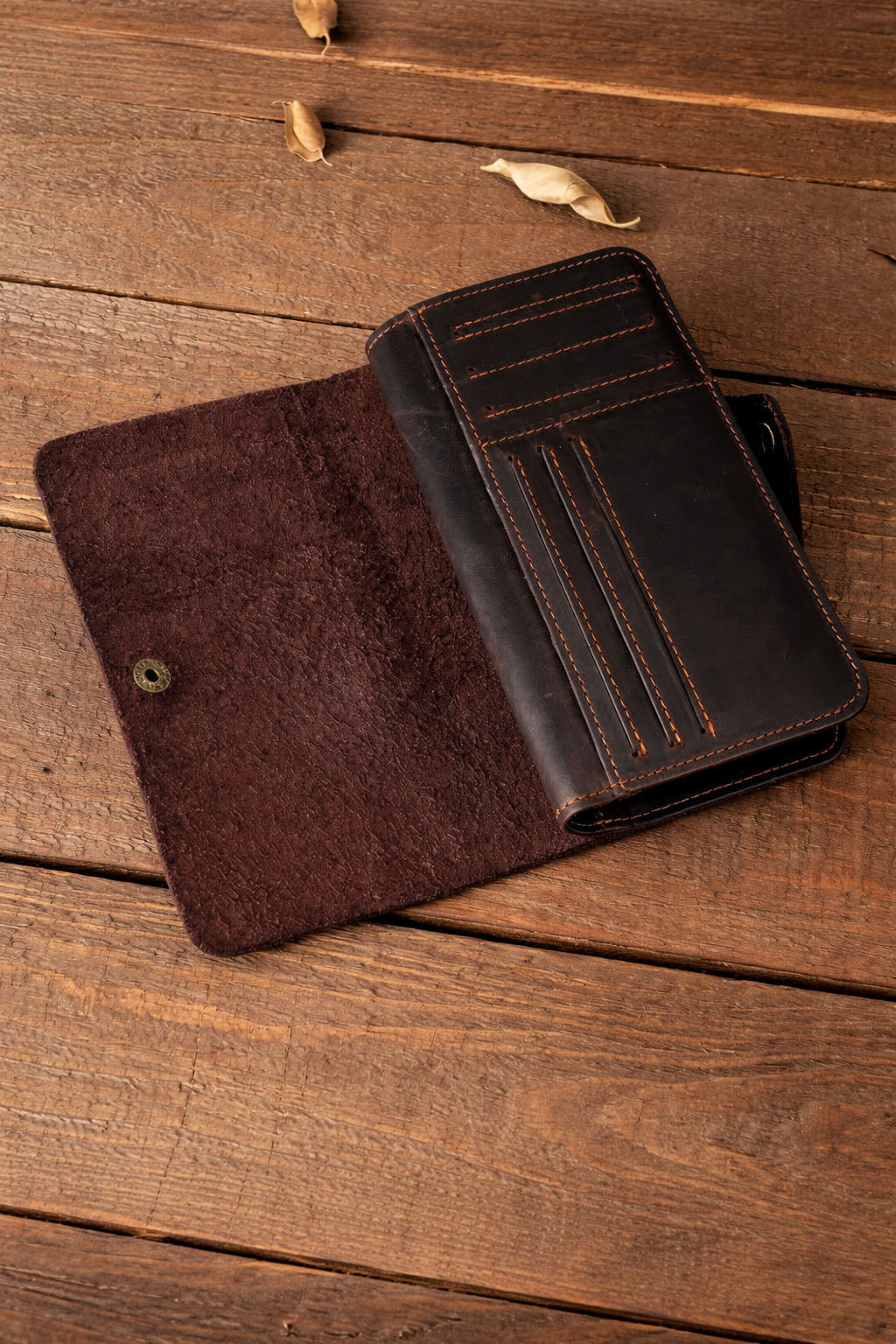 Vintage Leather Long Wallet