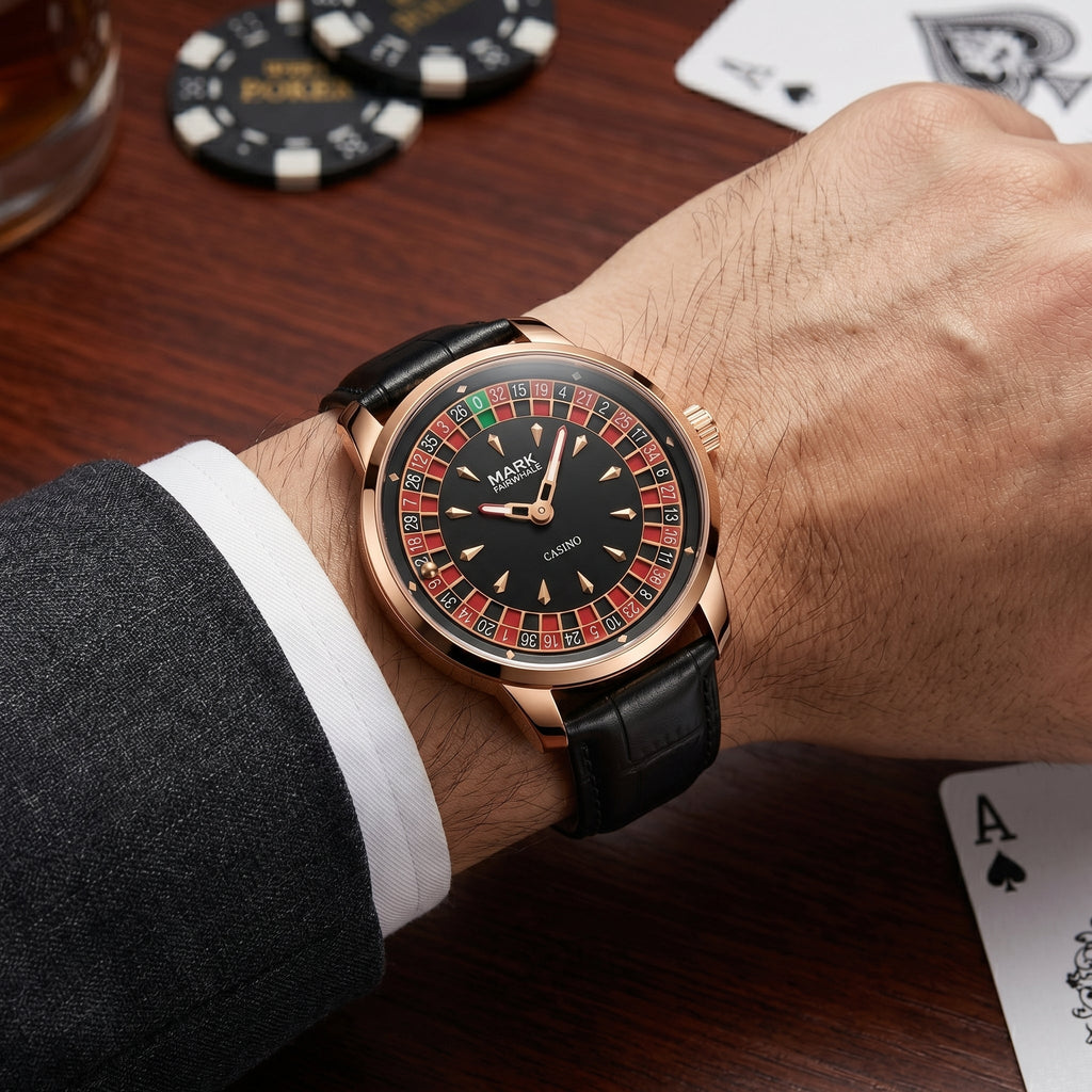 Roulette Dial Leather Watch