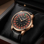 Roulette Dial Leather Watch