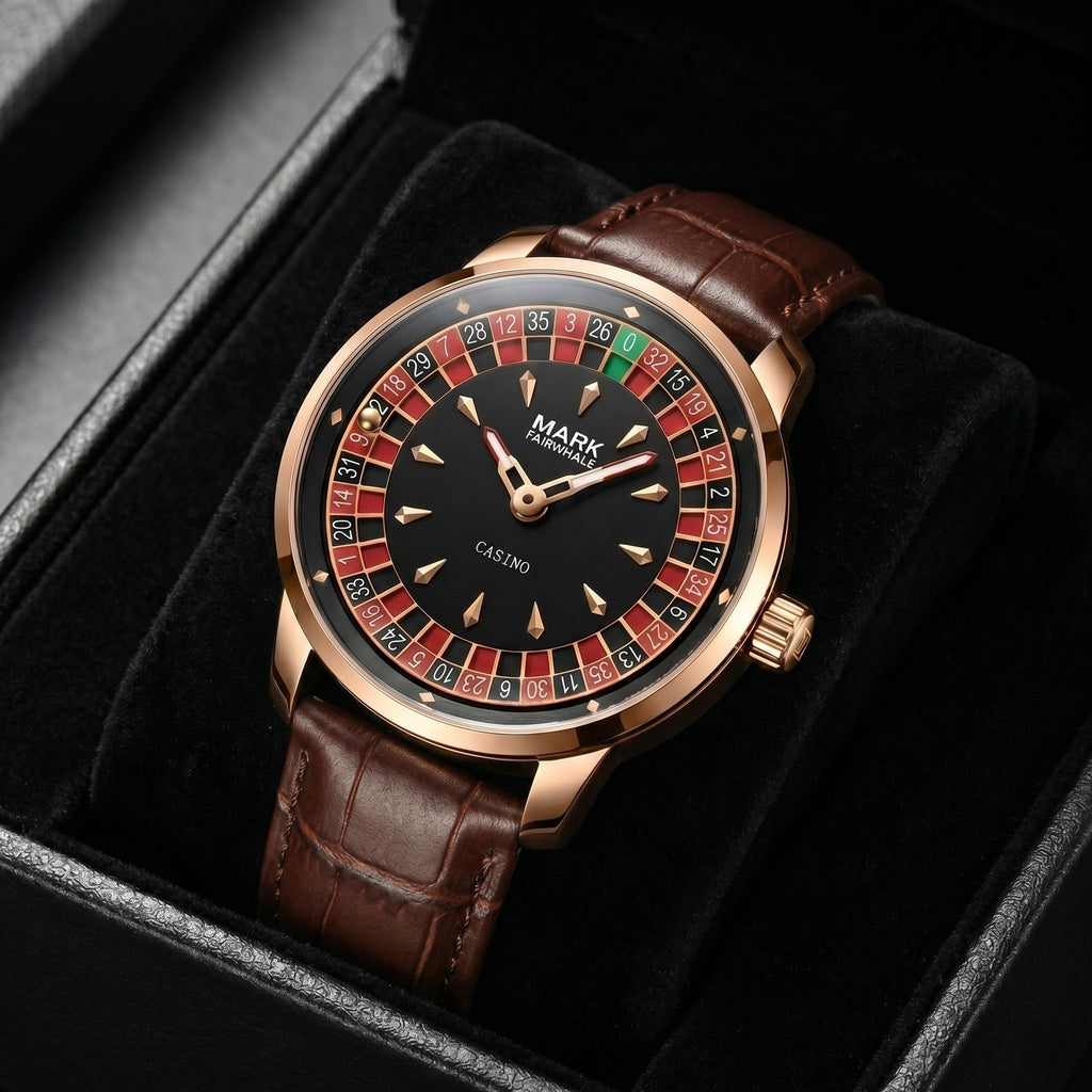Roulette Dial Leather Watch