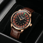 Roulette Dial Leather Watch