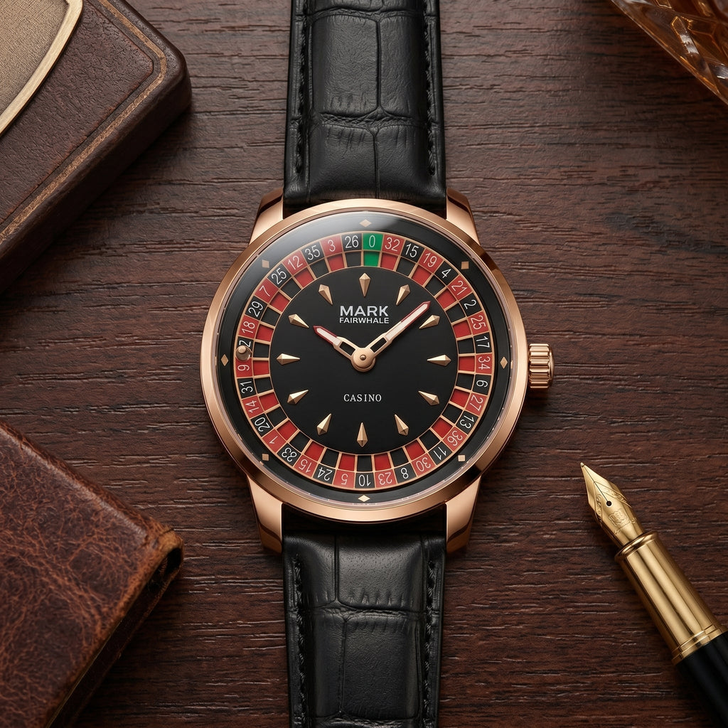 Roulette Dial Leather Watch