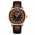Roulette Dial Leather Watch