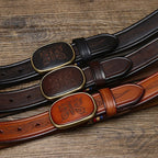 Smooth Buckle Leather Belt