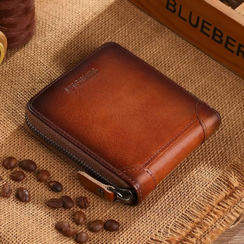 Leather Zipper Wallet