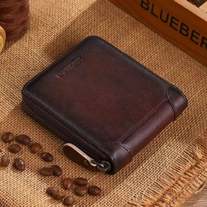 Leather Zipper Wallet